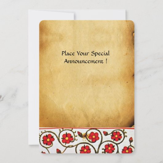 BLAUWE RIDDER PAARD MIDDELEEUWS PERKAMENT Monogram Aankondiging (Achterkant)