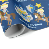 Blauwe Ridder Renaissance Faire Blondine Jongens V Cadeaupapier (Rol Hoek)