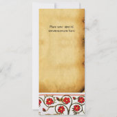 BLAUWE RIDDER TE PAARD MIDDELEEUWS PERKAMENT KAART (Achterkant)