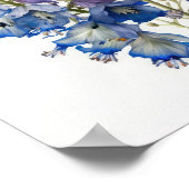 Blauwe Ridderspoor Bloem Kunstprint Poster (Hoek)