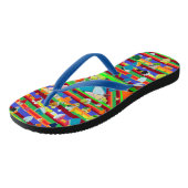 Blauwe riem Mosaic Heart Teenslippers (Schuin)