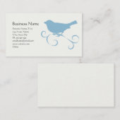 Blauwe rij met lint visitekaartje (Voorkant / Achterkant)