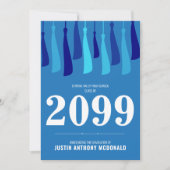 Blauwe rij Tassels Foto-Afstuderen Kaart (Voorkant)