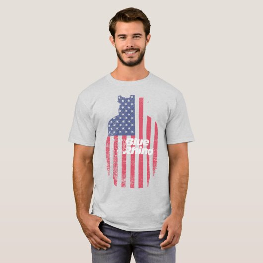 Blauwe Rijn "Amerikaanse tank" (kleur) T-shirt (Voorkant volledig)