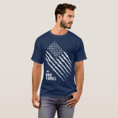 Blauwe Rijn "Amerikaanse vlag: Geboren in Mannen v T-shirt (Voorkant volledig)