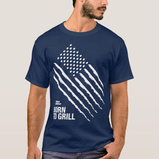 Blauwe Rijn "Amerikaanse vlag: Geboren in Mannen v T-shirt (Voorkant)