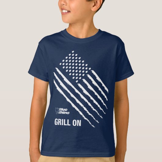 Blauwe Rijn "Amerikaanse vlag: Grill On" Kind T-shirt (Voorkant)