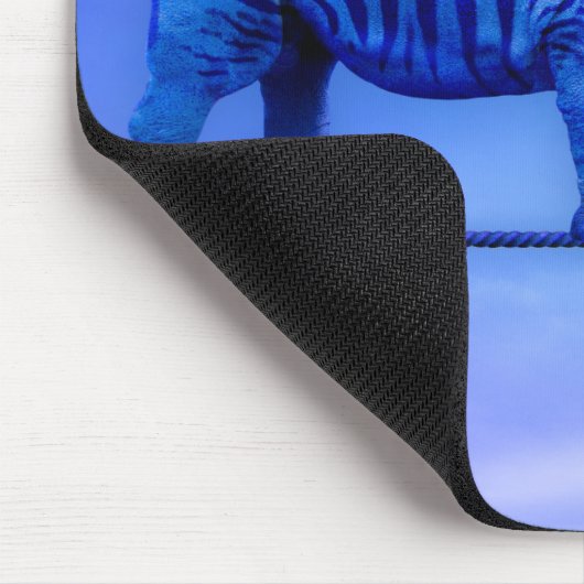 Blauwe Rijn die op touw loopt Muismat (Hoek)