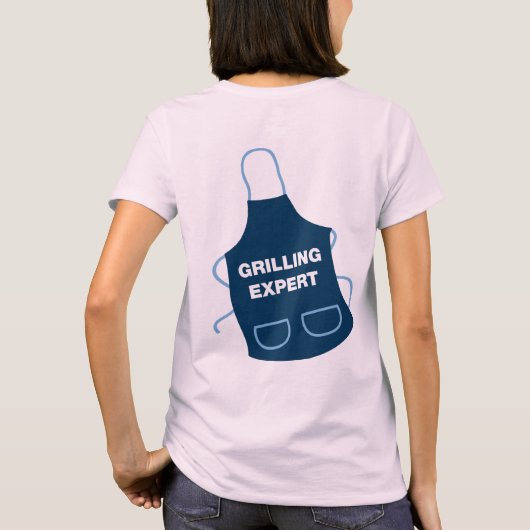 Blauwe Rijn "Grilling Expert Apron" Vrouwen T-shirt (Achterkant)