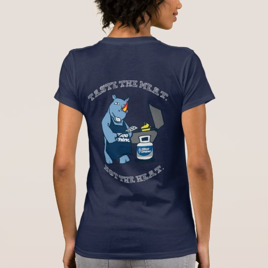 Blauwe Rijn "Smaak het vlees" Vrouwen T-shirt (Achterkant)