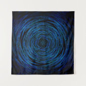 Blauwe rimpels wandkleed (Voorkant (horizontaal))