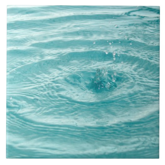 Blauwe rimpels water druppels Tegel Tegeltje (Voorkant)
