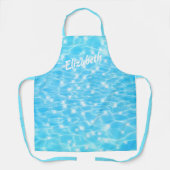 Blauwe rimpelwatertextuur moderne chemische aangep schort (Voorkant)