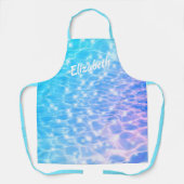 Blauwe rimpelwatertextuur moderne chemische aangep schort (Voorkant)