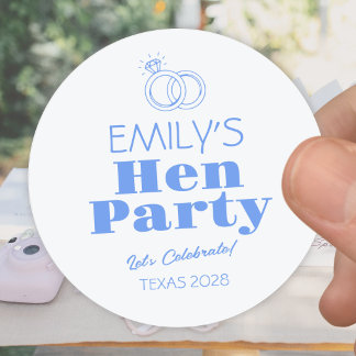 Blauwe Ringen Hen Party Ronde Sticker