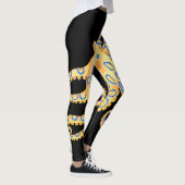 Blauwe ringstonk op zwart leggings (Rechts)
