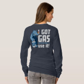Blauwe Rino "Ik heb gas" lange hoes T-shirt (Achterkant volledig)