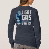 Blauwe Rino "Ik heb gas" lange hoes T-shirt (Achterkant)