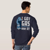 Blauwe Rino "Ik heb gas" Mannen lange hoes T-shirt (Achterkant volledig)