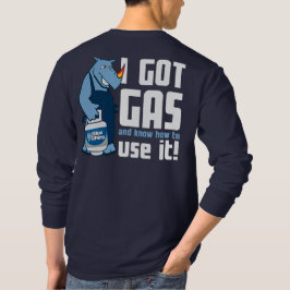 Blauwe Rino "Ik heb gas" Mannen lange hoes T-shirt