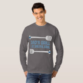 Blauwe Rino "Papa's Grill" Lange hoes T-shirt (Voorkant volledig)