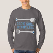 Blauwe Rino "Papa's Grill" Lange hoes T-shirt (Voorkant)
