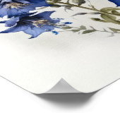 Blauwe Ritterspoor Bloem Kunstprint Poster (Hoek)
