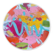 Blauwe Rivier Keramische Trekker Knop (Voorkant)