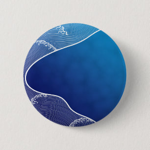 blauwe rivier ronde button 5,7 cm