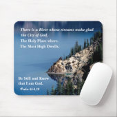 Blauwe rivier van God Mousepad. Muismat (Met muis)