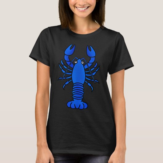 Blauwe rivierkreeft t-shirt (Voorkant)
