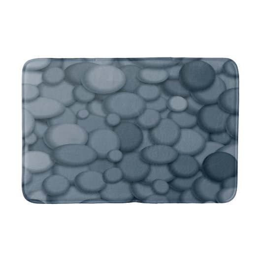 Blauwe riviersteen kiezelstenen kunst badmat (Voorkant)