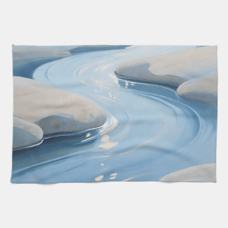 Blauwe Rivierstenen Theedoek