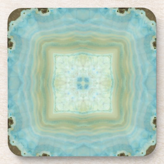 Blauwe roam Agate Geode Gemstone Crystal Patronen Bier Onderzetter (Voorkant)