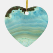 Blauwe roam Agate Geode Gemstone Crystal Patronen Keramisch Ornament (Voorkant)