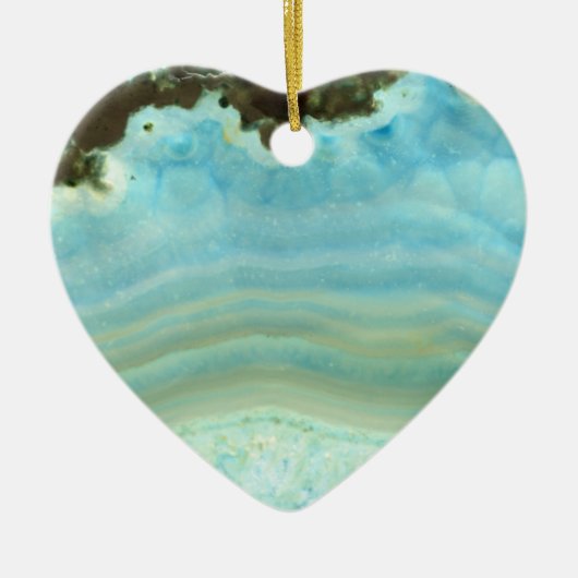 Blauwe roam Agate Geode Gemstone Crystal Patronen Keramisch Ornament (Voorkant)