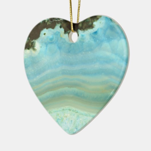 Blauwe roam Agate Geode Gemstone Crystal Patronen Keramisch Ornament (Links)