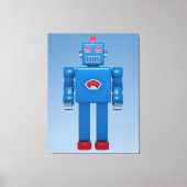 Blauwe robot 02 canvas afdruk (Voorkant)