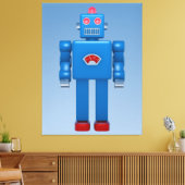 Blauwe robot 02 canvas afdruk (Insitu (Woonkamer))