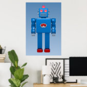 Blauwe robot 02 poster (Thuiskantoor)