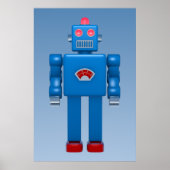 Blauwe robot 02 poster (Voorkant)