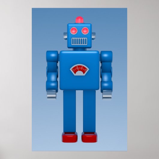 Blauwe robot 02 poster (Voorkant)
