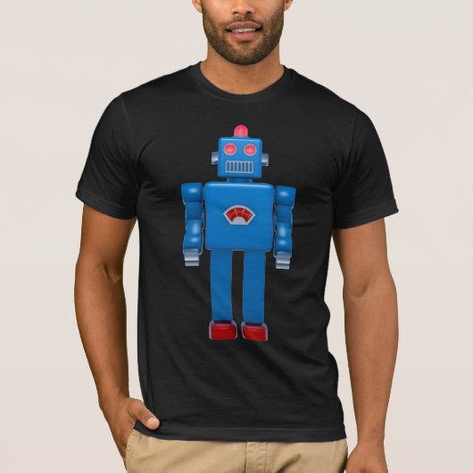 Blauwe robot 02 t-shirt (Voorkant)