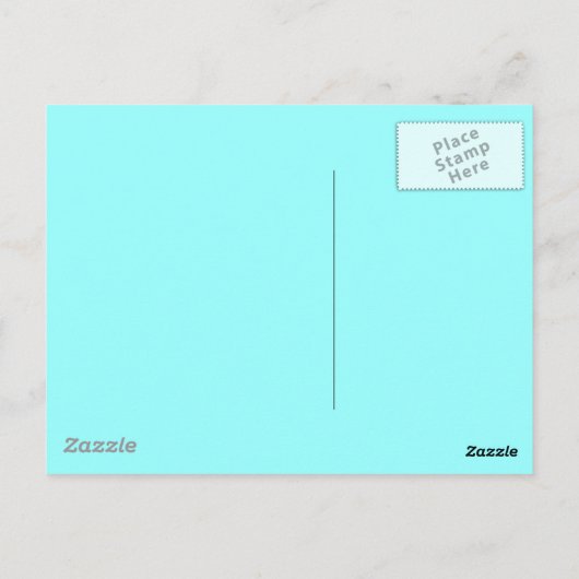 Blauwe robot briefkaart (Achterkant)