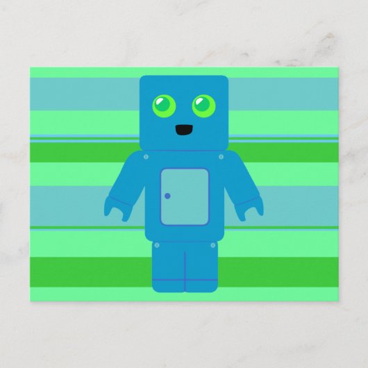Blauwe robot briefkaart (Voorkant)