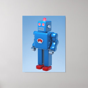 Blauwe robot canvas afdruk