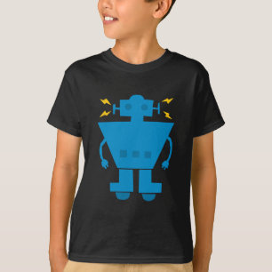 Blauwe robot, cartoon, retro, schattig t-shirt