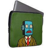 Blauwe Robot Laptop Sleeve (Voorkant Rechts)