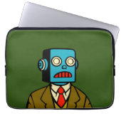 Blauwe Robot Laptop Sleeve (Voorkant)