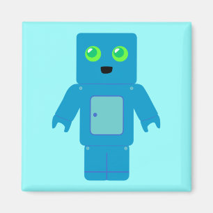 Blauwe robot magneet